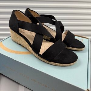 Black Espadrille Wedges